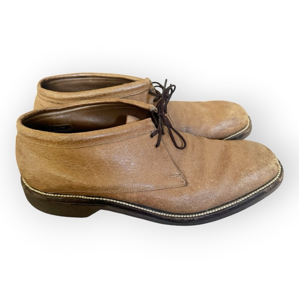 Allen Edmonds Ostendo Combo Chukka Ankle Shoes Tan Leather Size 10.5